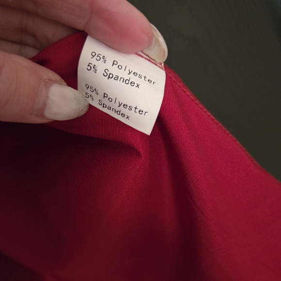 Women's Short Sleeved Pajama Set Red With White Trim - Picture 6 of 9